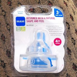 MAM Size 3 Nipple Bottle 4+ Months Baby Infant Mom Silicone NWT